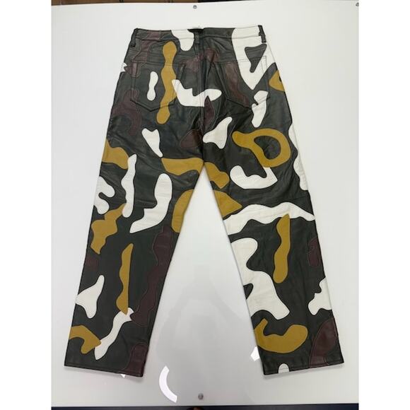 NWT Supreme Camo Cowhide Leather 5-Pocket Pant Mid Rise Multicolor Mens Size 32 - Picture 9 of 12
